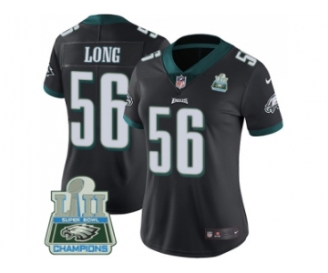 Womens Nike Philadelphia Eagles #56 Chris Long Black Alternate Super Bowl LII Champions Stitched NFL Vapor Untouchable Limited Jersey