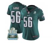 Womens Nike Philadelphia Eagles #56 Chris Long Midnight Green Team Color Super Bowl LII Champions Stitched NFL Vapor Untouchable Limited Jersey