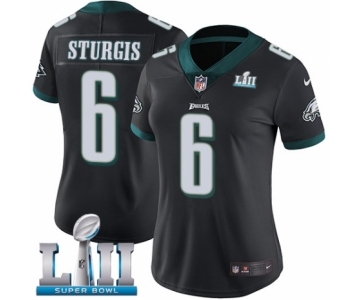 Women's Nike Philadelphia Eagles #6 Caleb Sturgis Black Alternate Vapor Untouchable Limited Player Super Bowl LII NFL Jersey