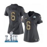 Women's Nike Philadelphia Eagles #6 Caleb Sturgis Limited Black 2016 Salute to Service Super Bowl LII NFL Jersey