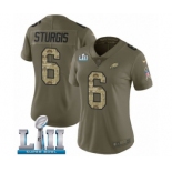 Women's Nike Philadelphia Eagles #6 Caleb Sturgis Limited Olive Camo 2017 Salute to Service Super Bowl LII NFL Jersey
