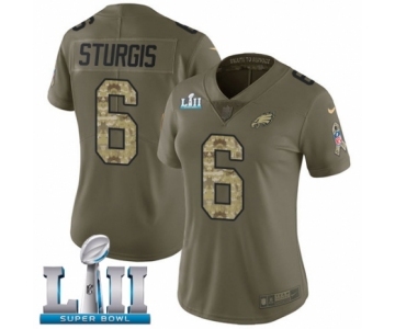 Women's Nike Philadelphia Eagles #6 Caleb Sturgis Limited Olive Camo 2017 Salute to Service Super Bowl LII NFL Jersey