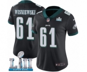 Women's Nike Philadelphia Eagles #61 Stefen Wisniewski Black Alternate Vapor Untouchable Limited Player Super Bowl LII NFL Jersey