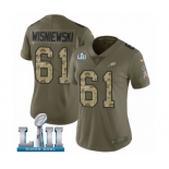 Women's Nike Philadelphia Eagles #61 Stefen Wisniewski Limited Olive Camo 2017 Salute to Service Super Bowl LII NFL Jersey