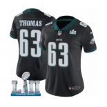 Women's Nike Philadelphia Eagles #63 Dallas Thomas Black Alternate Vapor Untouchable Limited Player Super Bowl LII NFL Jersey