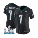 Women's Nike Philadelphia Eagles #7 Ron Jaworski Black Alternate Vapor Untouchable Limited Player Super Bowl LII NFL Jersey