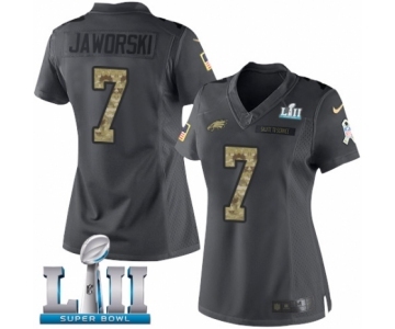 Women's Nike Philadelphia Eagles #7 Ron Jaworski Limited Black 2016 Salute to Service Super Bowl LII NFL Jersey