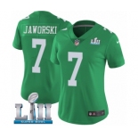 Women's Nike Philadelphia Eagles #7 Ron Jaworski Limited Green Rush Vapor Untouchable Super Bowl LII NFL Jerse
