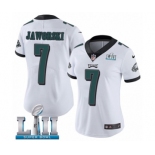 Women's Nike Philadelphia Eagles #7 Ron Jaworski White Vapor Untouchable Limited Player Super Bowl LII NFL Jersey