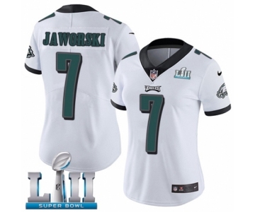 Women's Nike Philadelphia Eagles #7 Ron Jaworski White Vapor Untouchable Limited Player Super Bowl LII NFL Jersey