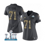 Women's Nike Philadelphia Eagles #71 Jason Peters Limited Black 2016 Salute to Service Super Bowl LII NFL Jersey