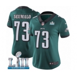 Women's Nike Philadelphia Eagles #73 Isaac Seumalo Midnight Green Team Color Vapor Untouchable Limited Player Super Bowl LII NFL Jersey