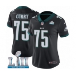 Women's Nike Philadelphia Eagles #75 Vinny Curry Black Alternate Vapor Untouchable Limited Player Super Bowl LII NFL Jersey