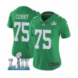Women's Nike Philadelphia Eagles #75 Vinny Curry Limited Green Rush Vapor Untouchable Super Bowl LII NFL Jersey