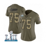 Women's Nike Philadelphia Eagles #75 Vinny Curry Limited Olive Camo 2017 Salute to Service Super Bowl LII NFL Jersey
