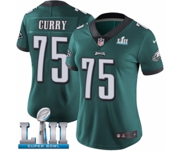 Women's Nike Philadelphia Eagles #75 Vinny Curry Midnight Green Team Color Vapor Untouchable Limited Player Super Bowl LII NFL Jersey