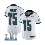 Women's Nike Philadelphia Eagles #75 Vinny Curry White Vapor Untouchable Limited Player Super Bowl LII NFL Jersey