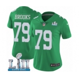 Women's Nike Philadelphia Eagles #79 Brandon Brooks Limited Green Rush Vapor Untouchable Super Bowl LII NFL Jersey