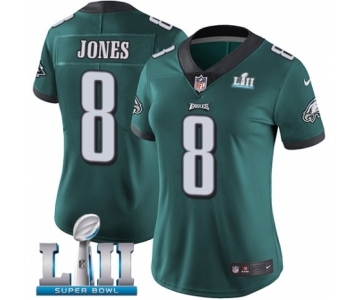 Women's Nike Philadelphia Eagles #8 Donnie Jones Midnight Green Team Color Vapor Untouchable Limited Player Super Bowl LII NFL Jersey