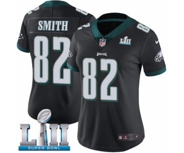 Women's Nike Philadelphia Eagles #82 Torrey Smith Black Alternate Vapor Untouchable Limited Player Super Bowl LII NFL Jerse