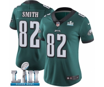 Women's Nike Philadelphia Eagles #82 Torrey Smith Midnight Green Team Color Vapor Untouchable Limited Player Super Bowl LII NFL Jersey