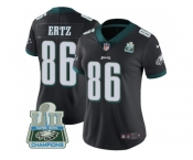 Womens Nike Philadelphia Eagles #86 Zach Ertz Black Alternate Super Bowl LII Champions Stitched NFL Vapor Untouchable Limited Jersey
