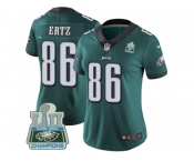 Womens Nike Philadelphia Eagles #86 Zach Ertz Midnight Green Team Color Super Bowl LII Champions Stitched NFL Vapor Untouchable Limited Jersey