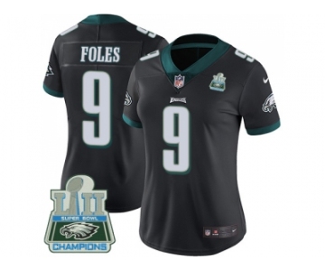 Womens Nike Philadelphia Eagles #9 Nick Foles Black Alternate Super Bowl LII Champions Stitched NFL Vapor Untouchable Limited Jersey