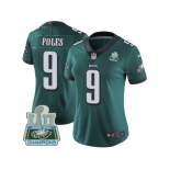 Womens Nike Philadelphia Eagles #9 Nick Foles Midnight Green Team Color Super Bowl LII Champions Stitched NFL Vapor Untouchable Limited Jersey