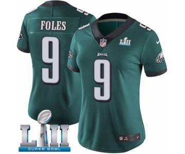 Women's Nike Philadelphia Eagles #9 Nick Foles Midnight Green Team Color Vapor Untouchable Limited Player Super Bowl LII NFL Jersey
