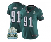 Womens Nike Philadelphia Eagles #91 Fletcher Cox Midnight Green Team Color Super Bowl LII Champions Stitched NFL Vapor Untouchable Limited Jersey