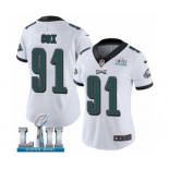 Women's Nike Philadelphia Eagles #91 Fletcher Cox White Vapor Untouchable Limited Player Super Bowl LII NFL Jersey