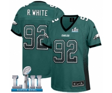 Women's Nike Philadelphia Eagles #92 Reggie White Elite Midnight Green Drift Fashion Super Bowl LII NFL Jersey