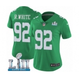 Women's Nike Philadelphia Eagles #92 Reggie White Limited Green Rush Vapor Untouchable Super Bowl LII NFL Jersey