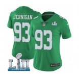 Women's Nike Philadelphia Eagles #93 Timmy Jernigan Limited Green Rush Vapor Untouchable Super Bowl LII NFL Jersey