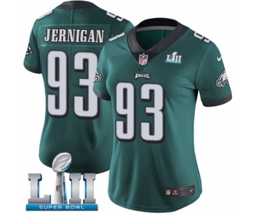 Women's Nike Philadelphia Eagles #93 Timmy Jernigan Midnight Green Team Color Vapor Untouchable Limited Player Super Bowl LII NFL Jersey