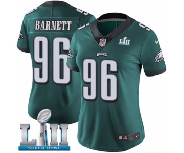 Women's Nike Philadelphia Eagles #96 Derek Barnett Midnight Green Team Color Vapor Untouchable Limited Player Super Bowl LII NFL Jersey
