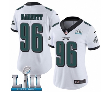 Women's Nike Philadelphia Eagles #96 Derek Barnett White Vapor Untouchable Limited Player Super Bowl LII NFL Jersey
