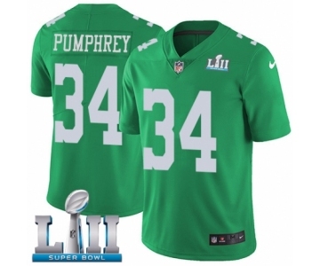 Youth Nike Philadelphia Eagles #34 Donnel Pumphrey Limited Green Rush Vapor Untouchable Super Bowl LII NFL Jersey