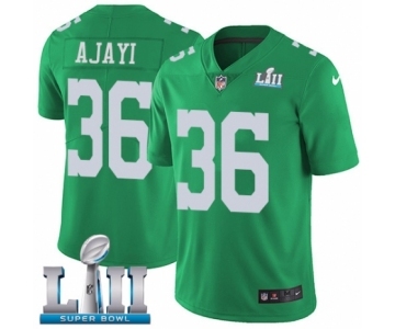 Youth Nike Philadelphia Eagles #36 Jay Ajayi Limited Green Rush Vapor Untouchable Super Bowl LII NFL Jersey