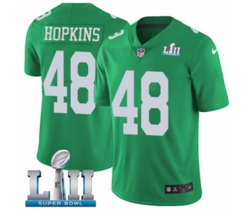 Youth Nike Philadelphia Eagles #48 Wes Hopkins Limited Green Rush Vapor Untouchable Super Bowl LII NFL Jersey