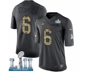 Youth Nike Philadelphia Eagles #6 Caleb Sturgis Limited Black 2016 Salute to Service Super Bowl LII NFL Jersey