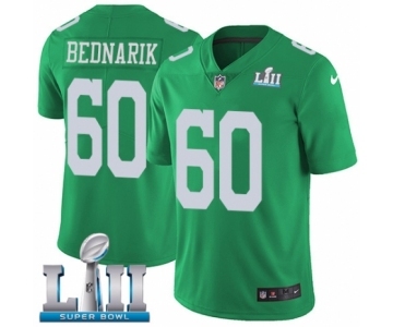 Youth Nike Philadelphia Eagles #60 Chuck Bednarik Limited Green Rush Vapor Untouchable Super Bowl LII NFL Jersey