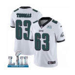 Youth Nike Philadelphia Eagles #63 Dallas Thomas White Vapor Untouchable Limited Player Super Bowl LII NFL Jersey