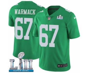 Youth Nike Philadelphia Eagles #67 Chance Warmack Limited Green Rush Vapor Untouchable Super Bowl LII NFL Jersey