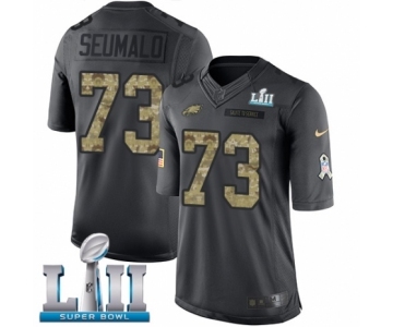 Youth Nike Philadelphia Eagles #73 Isaac Seumalo Limited Black 2016 Salute to Service Super Bowl LII NFL Jersey