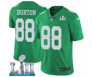 Youth Nike Philadelphia Eagles #88 Trey Burton Limited Green Rush Vapor Untouchable Super Bowl LII NFL Jersey