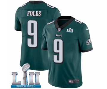 Youth Nike Philadelphia Eagles #9 Nick Foles Midnight Green Team Color Vapor Untouchable Limited Player Super Bowl LII NFL Jersey