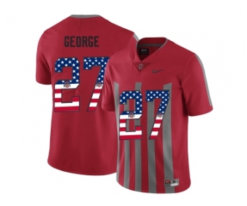 2016 US Flag Fashion Ohio State Buckeyes Eddie George #27 College Football Alternate Elite Jersey - Scarlet