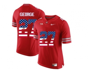 2016 US Flag Fashion Ohio State Buckeyes Eddie George #27 College Football Limited Jersey - White